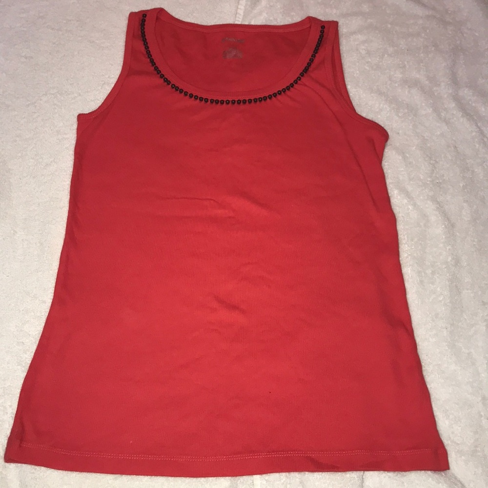 Bright Red Beaded Tank Top from St. John’s Bay